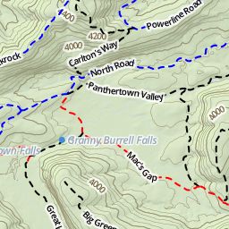 Panthertown Valley Trail Map Hiking Gps Map Of The Panthertown Valley